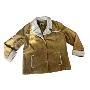 Vintage LEI cotton corduroy barn chore coat with Sherpa
